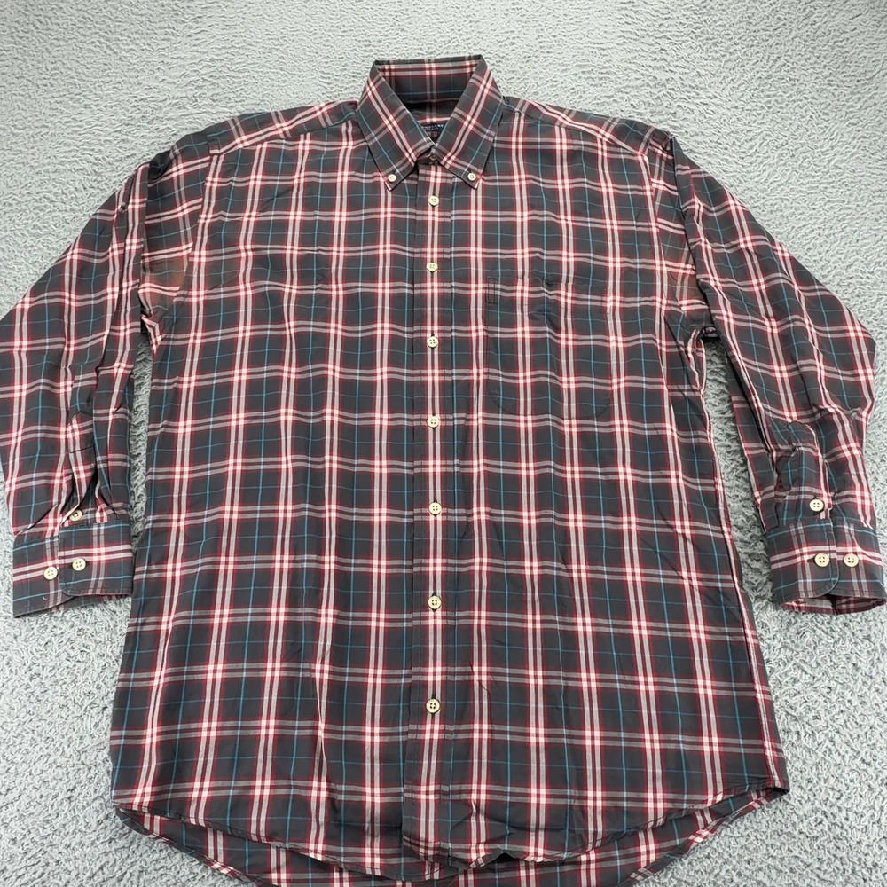 Burberry London Shirt Mens M Plaid Check Long Sleeve Button Down Made USA